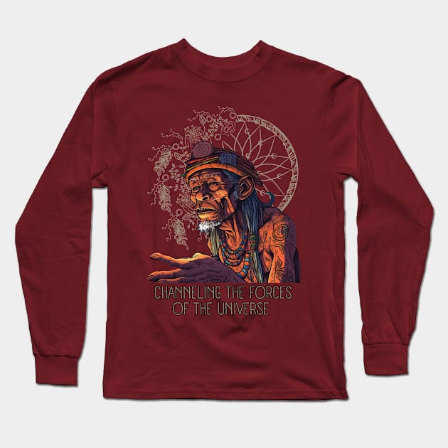 Ayahuasca And the Old Shaman Ritual Long Sleeve T-Shirt by FrogandFog